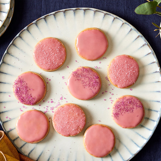 Salted Shortbread Cookies With Pomegranate Glaze